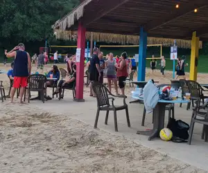 Guests enjoying volleyball league