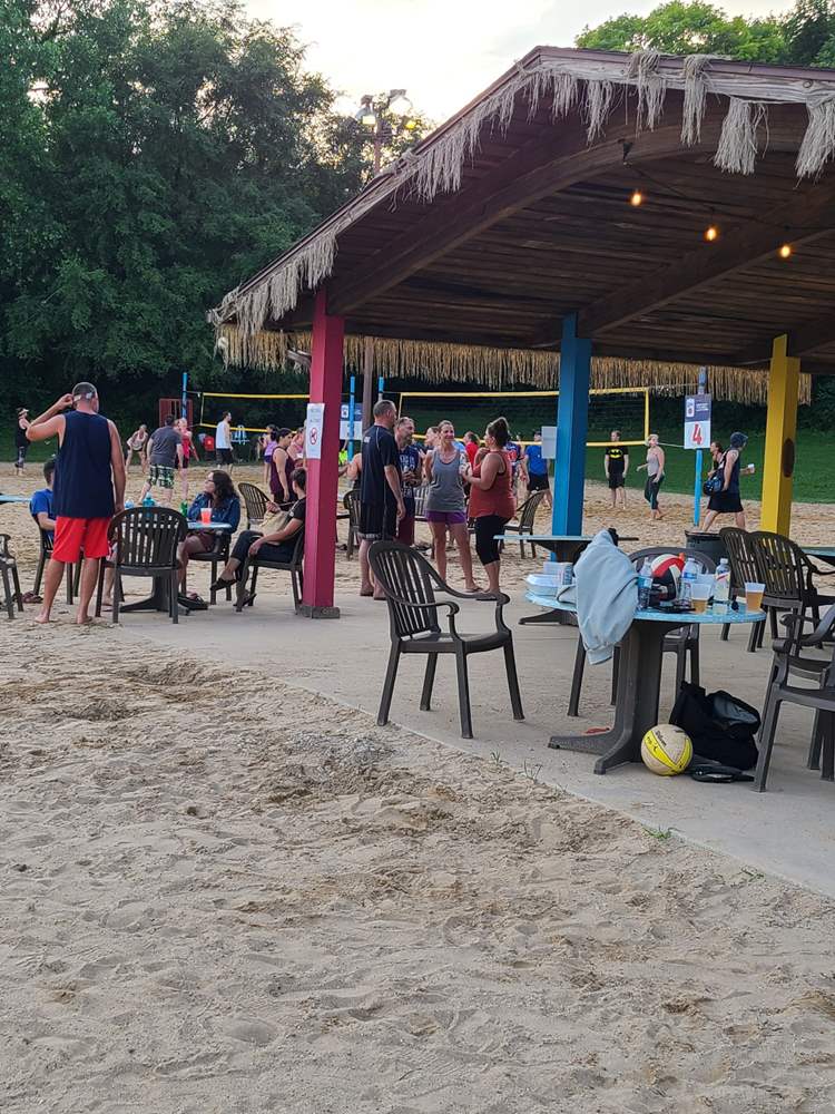 Guests enjoying volleyball league